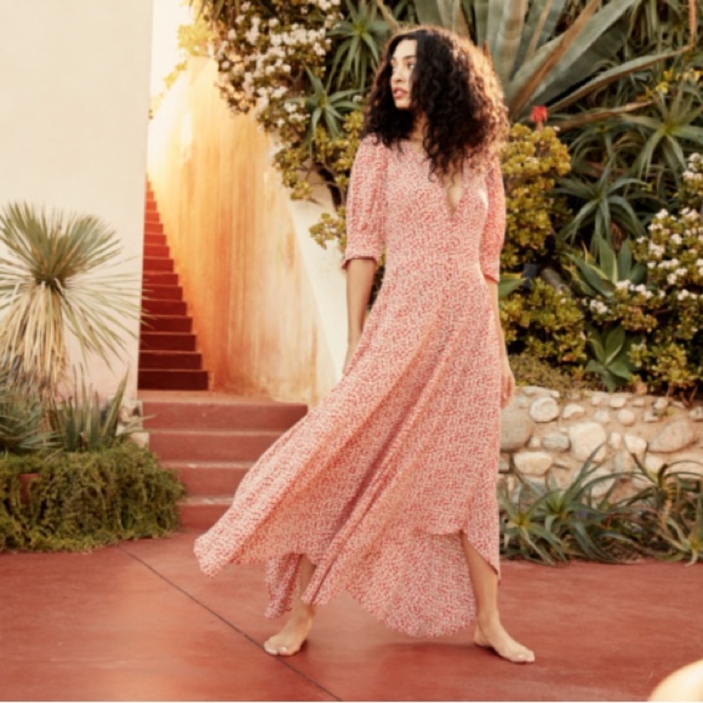 Doen Laurel Dress in Red Cherry Print